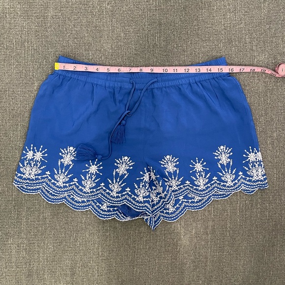 NWT loft royal blue embroidered shorts with drawstring waist - Picture 6 of 8
